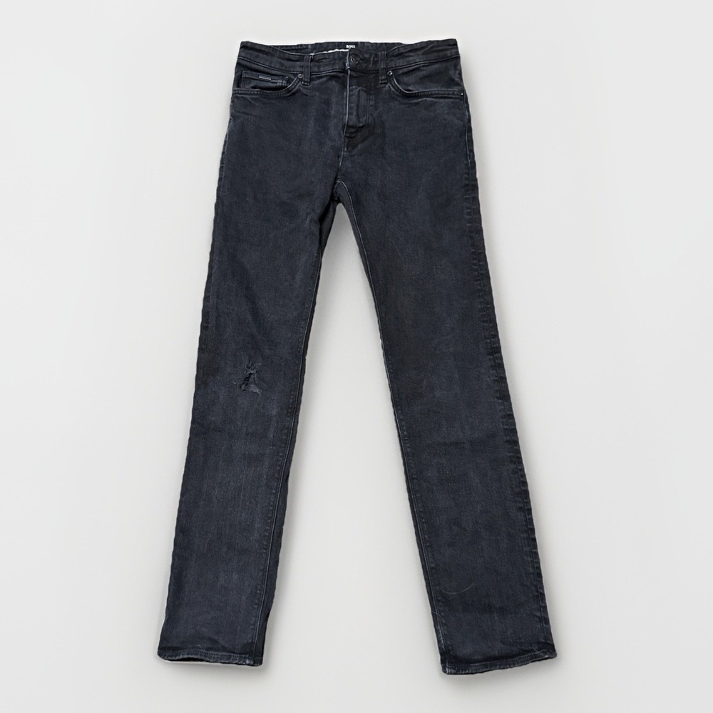 Hugo Boss Jeans Mens 31x30 Black Candiani Denim Stretch Italian Fabric Pants‎